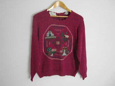 Suéter De Colección Islas del Norte Para Mujer M Fucsia Ramie Algodón Bordado Crochet Foto 1 de 4