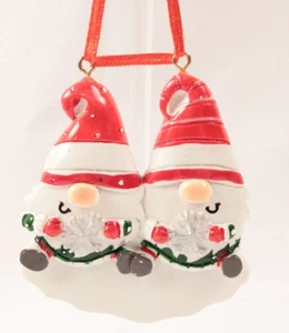 Personalized Christmas Family Ornament Family of 2 Gnome Theme - Picture 1 of 2