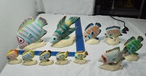 Lote (11) Colección de Peces Tropicales Pintados a Mano México Vilman Duro Único!! - Imagen 1 de 11
