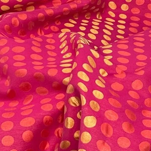 10m Hot Pink SPOTS Polka Curtain Fabric Upholstery Cushion Sofa Holiday Home 54" - Picture 1 of 8