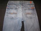 7 for all Mankind Womens Bootcut jeans Sz 27 w Stretch Distressed Wash USA made