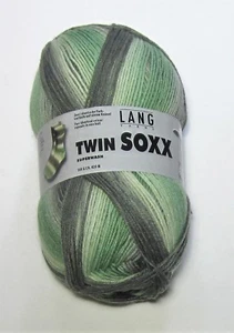 100g ball LANG TWIN SOXX superwash sock knitting yarn #0172 SHADES OF GREEN - Picture 1 of 1