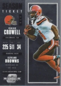 2017 Panini Contenders Optic - ISAIAH CROWELL #40 base - Cleveland Browns 🏈 - Picture 1 of 2