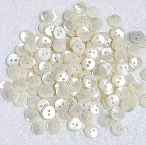 Mini MOP Baby Doll Button 6mm 8mm Mother of Pearl Shell 2 Hole Sewing Art Crafts - Picture 1 of 11