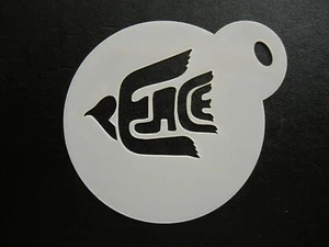 Stencil 60 mm peace bird design torta, biscotto, artigianato e pittura viso - Foto 1 di 1