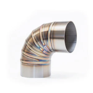 90 Degree Elbow Welded Pie Cuts + 1.5 inch ext 304 Stainless Steel Exhaust Pipe - Picture 1 of 2