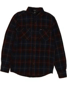 VOLCOM Mens Flannel Shirt Small Navy Blue Check Cotton FL15 - Picture 1 of 3