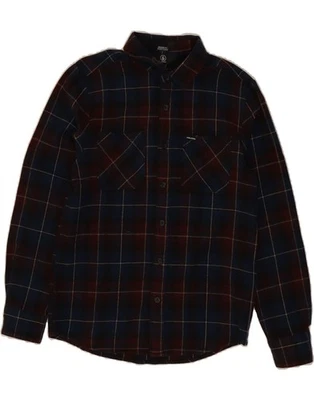 VOLCOM Mens Flannel Shirt Small Navy Blue Check Cotton FL15 - Image 1 of 3
