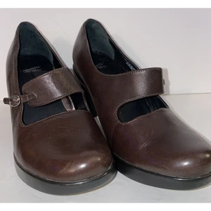 Dansko Sz 37 Us 6.5-7 Brown Leather Tara Mary Jane Hook and Loop Strap Shoes - Picture 1 of 7