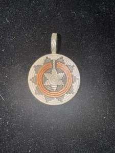 Navajo Roland Begay Sterling Silver & Copper Wedding Basket Pendant - Picture 1 of 5