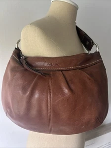COACH Soho Pleated Rich Cognac Brown Leather Hobo Shoulder Bag - F13730 - Picture 1 of 15