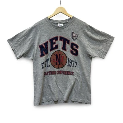 Vintage Pro Player New Jersey Nets Shirt Men Large Gray Logo NYC NBA Distressed - Image 1 of 4