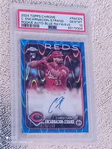 2024 Topps Chrome Christian Encarnacion-Strand RC Auto Blue Raywave /150 PSA 10 - Picture 1 of 3