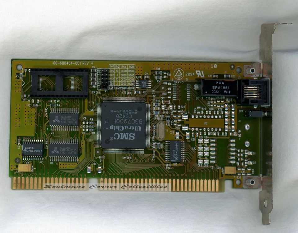 Vintage PC Network Card 61-600466-004 (60-600464-001 Rev A) UNTESTED - Image 1 of 3