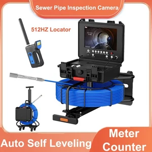 Trolley Zugstange Rohr Inspektionskamera mit Ortungsgerät 512HZ selbstnivellierend DVR 9" - Bild 1 von 23
