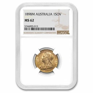 1900-M Australia Gold Sovereign Victoria Veil Head MS-61 NGC - Picture 1 of 3