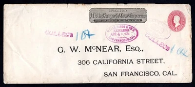 US 1887 WELLS FARGO EXPRESS PAID WITH SEVERAL OVAL SEALS OF THE COMPANY - Image 1 of 2