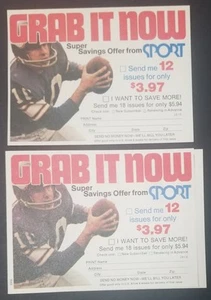 FRAN TARKENTON MINNESOTA VIKINGS 1976 SPORT Magazin Abonnement Versandtasche Lot (2) - Bild 1 von 3