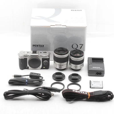 820shot【COMO NUEVO con Caja】Pentax Q7 Mirrorless DSLR 02 06 Kit Doble Zoom Plateado Japón Foto 1 de 4