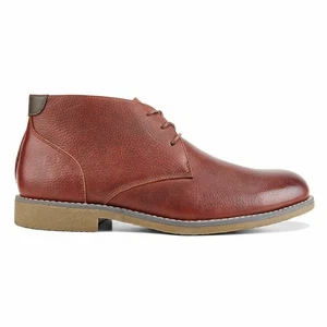 Botas de trabajo con cordones de cuero marrón oscuro ancho terminal Hush Puppies para hombre - Imagen 1 de 5
