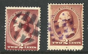 Sc #210 Purple & Black Fancy Cancel 2 Cent Washington Banknote 1883 US 86B21 - Picture 1 of 3