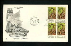 Postal History Canada FDC #535-538 SET OF 4 Maple Leaves plants 1971 Artcraft - Picture 1 of 8