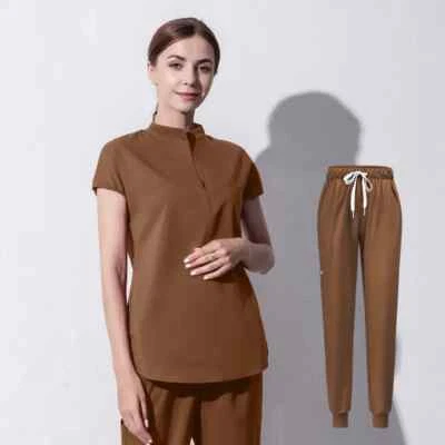 Conjunto de exfoliantes uniformes médicos de quirófano ropa de trabajo para enfermera médica cirugía dental Foto 1 de 4