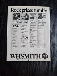 WH SMITHS ELVIS COSTELLO GENESIS 1984 MUSIC Single ADVERT 8.5X11" POSTER - Picture 1 of 1