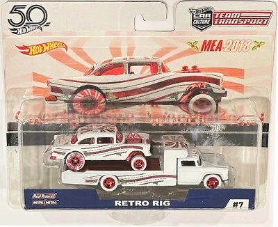 '55 Chevy Bel Air Gasser Custom Hot Wheels Transport Candy Cane MEA Series w/RR* - Image 1 of 4