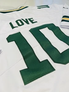 Camiseta deportiva grande para hombre cosida de Jordan Love #10 blanca de Green Bay Packers - Imagen 1 de 4