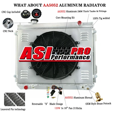 For 1995-2004 2003 Toyota Tacoma 2.4L 2.7L L4 3.4L V6 3 Rows Radiator Shroud Fan - Image 1 of 4