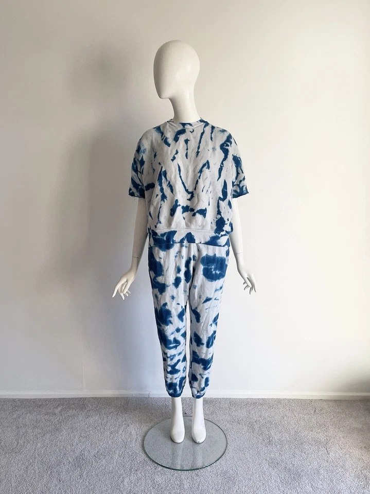 Conjunto Sudadera Pantalones Sudadera The Elder Statesman XS/S Algodón Cachemira Azul Tie Dye Foto 1 de 4