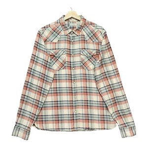 Allsaints Western Flannel Shirt Mens Medium Pink Checked Slim Fit good Condition - Picture 1 of 12