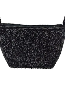 "Inge Christopher" Vintage schwarz Perlen Abend Cocktail Schultertasche Handtasche 😍 - Bild 1 von 5