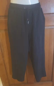 Mondetta Black Pants Sz S drawstring waist 28-30" Stretchy pockets front & back - Picture 1 of 11