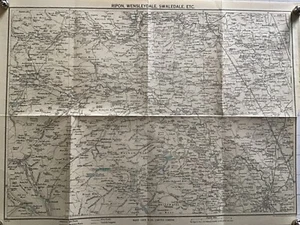 Ripon, Wensleydale, Swaldale, Vintage County Map 1955 England Yorkshire Atlas - Picture 1 of 6