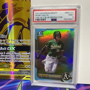 Henry Bolte 2022 Bowman Draft 1st Sky Blue Refractor PSA 9 D - Picture 1 of 2