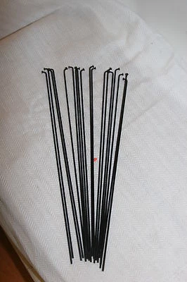 Steel Black Bicycle Spokes 242mm x 14ga/2.0mm & Silver Nipples Qty 18 S97 - Image 1 of 2