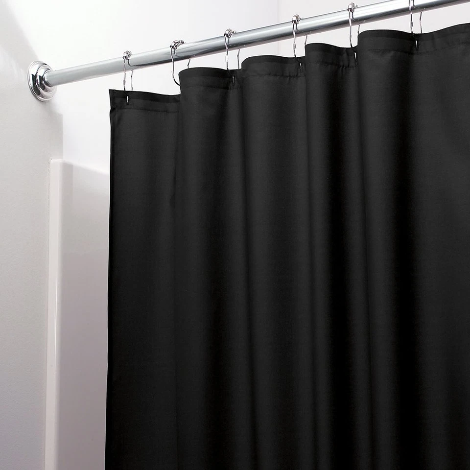 Magnetized Shower Curtain Liner Mildew Resistant Vinyl Free Shipping (Black) - Image 1 of 4
