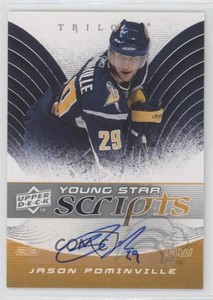 2008-09 Upper Deck Trilogy Young Star Scripts Jason Pominville #YS-JP Auto