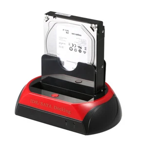 2.5″ 3.5″ Dual Hard Drive HDD Docking Station Card Reader IDE/SATA USB 2.0 C8W9 - Picture 1 of 11