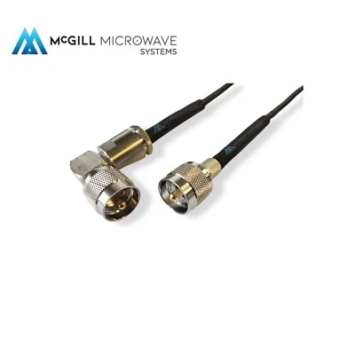 UHF Male Right angle to UHF male PL259 Cable Low Loss Coax RG55 low loss Mil - Image 1 of 3