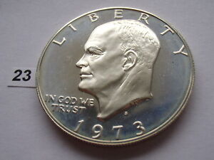 USA 1 Silber Dollar Liberty Eisenhower 1973 PP Mondlandung Münze proof one US $