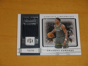 2022-23 National Treasures Jersey Treasures Used Jersey Anthony Edwards 19/99