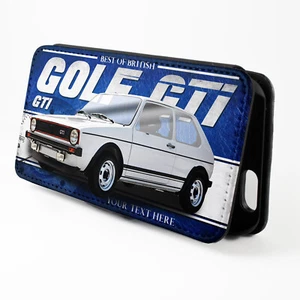 Personalised Volkswagen Gold MK1 iPhone Case Classic Car Flip Phone Cover CL63 - Picture 1 of 8