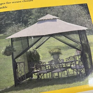 Netting Mosquito Screen Gazebo 10x10' Insect Protection Garden Treasures N-577-1 - Picture 1 of 6