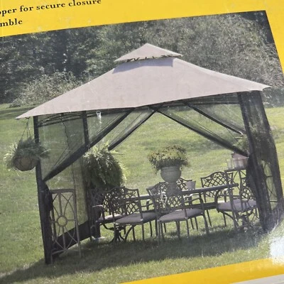 Netting Mosquito Screen Gazebo 10x10' Insect Protection Garden Treasures N-577-1 - Image 1 of 4