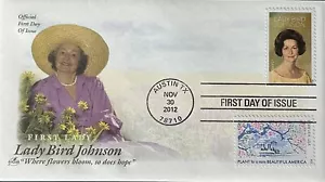 Artcraft 4716 First Lady Lady Bird Johnson Beautiful America All 6 Stamps on 2 - Picture 1 of 2