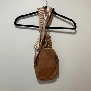 Anthropologie Urban Originals Brown Leather Sling Bag Small Purse Crossbody - Picture 1 of 13
