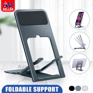 Adjustable Folding Desk Mobile Phone Stand Mount Holder For iPhone iPad Tablet - Picture 1 of 13